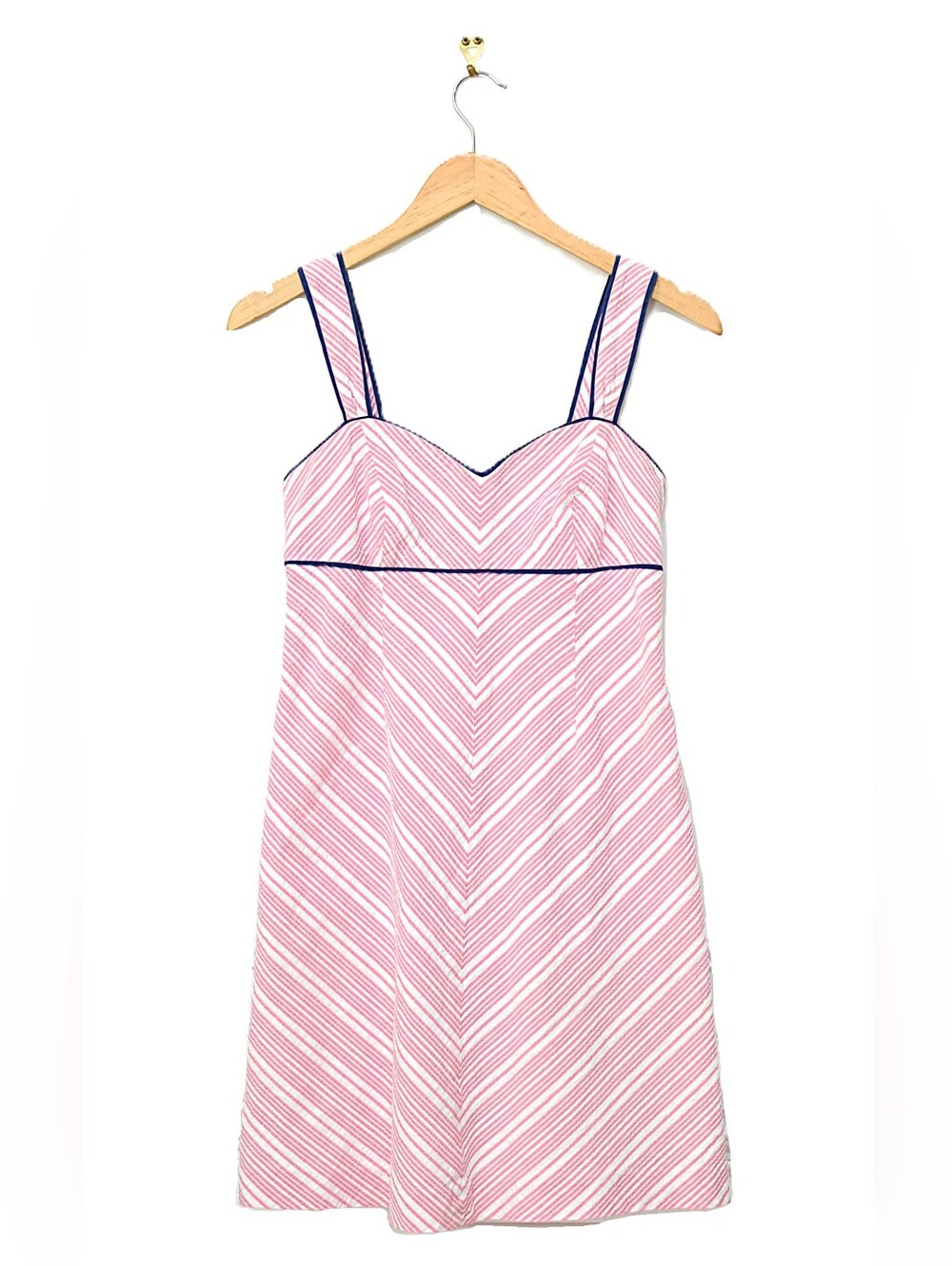 Vintage Lilly Pulitzer Pink Striped Dress Sweetheart Empire Waist Sundress Sz 4